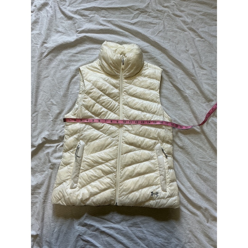 Under Armour Womens White Puffer Vest Full Zip Quilted Sleeveless Jacket Medium - Picture 4 of 5